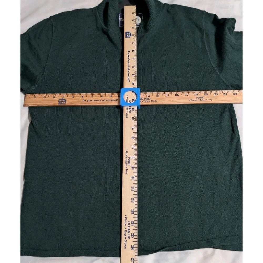 The North Face Heritage Knit 1/4 Zip‎ Sweater Mens M Green Wool Blend - Picture 5 of 9